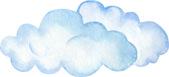 Cloud Blue Watercolor Illustration